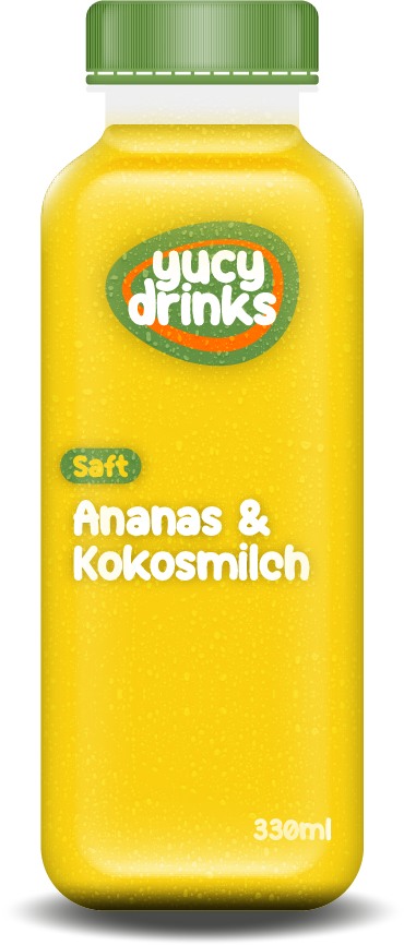 Flasche mit Ananas & Kokosmilch Saft