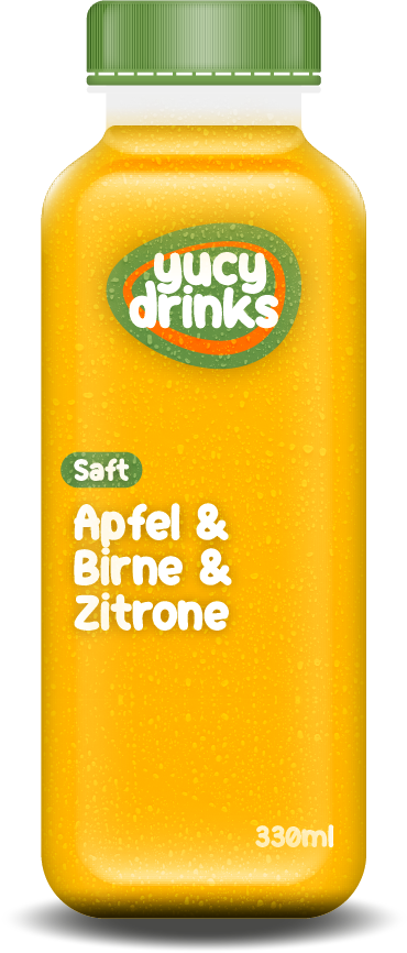 Flasche mit Apfel & Birne & Zitrone Saft