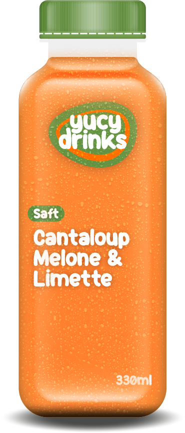 Flasche mit Cantaloup Melone & Limette Saft
