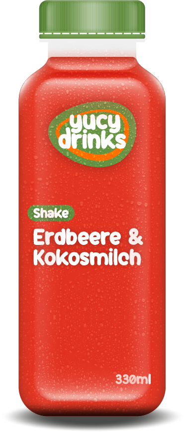 Flasche mit Erdbeere & Kokosmilch Shake