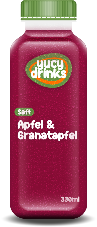 Flasche mit Apfel & Granatapfel Saft