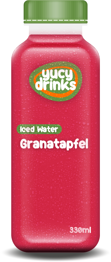 Flasche mit Granatapfel Iced Water