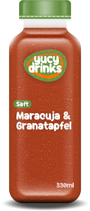Flasche mit Maracuja & Granatapfel Saft