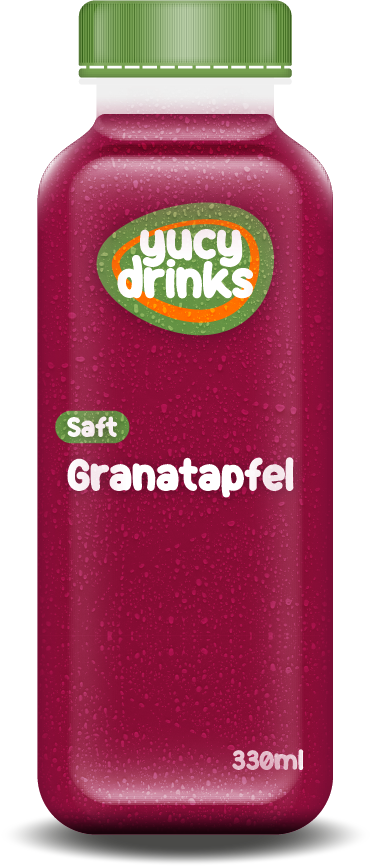 Flasche mit Granatapfel Saft