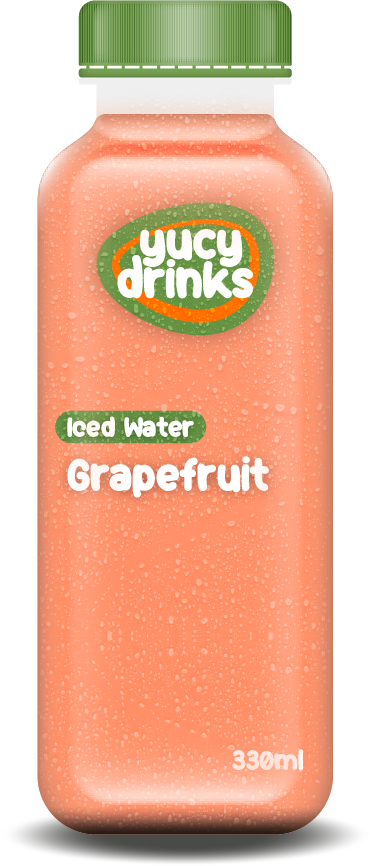 Flasche mit Grapefruit Iced Water