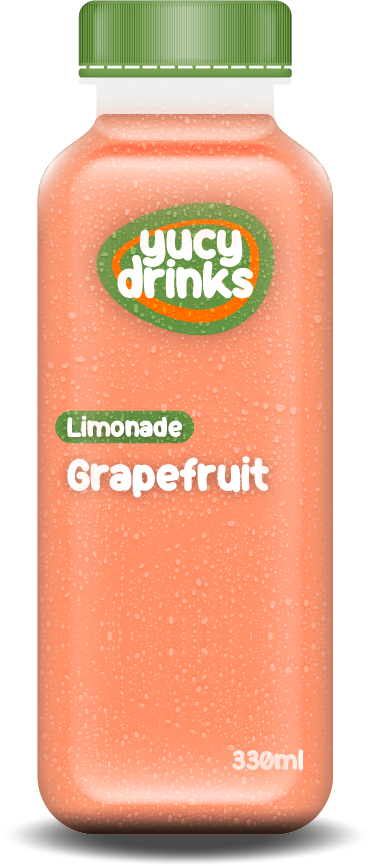 Flasche mit Grapefruit Limonade