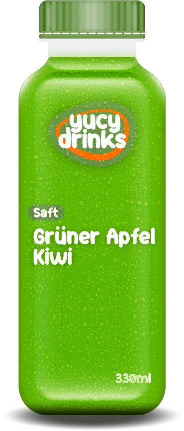 Flasche mit Grüner Apfel & Kiwi Saft