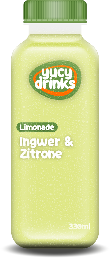Flasche mit Ingwer & Zitrone Limonade