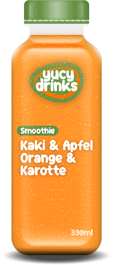 Flasche mit Kaki & Apfel & Orange & Karotte Smoothie