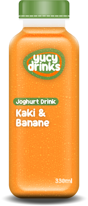 Flasche mit Kaki & Banane Joghurt Drink