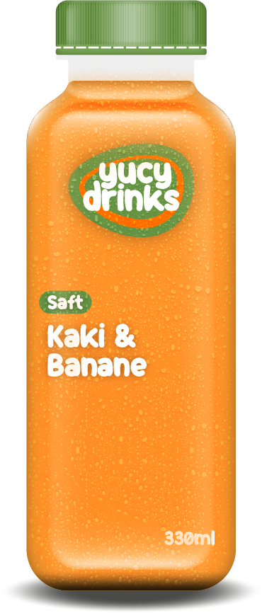 Flasche mit Kaki & Banane Saft