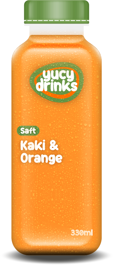 Flasche mit Kaki & Orange Saft