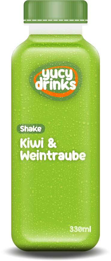 Flasche mit Kiwi & Weintraube Shake