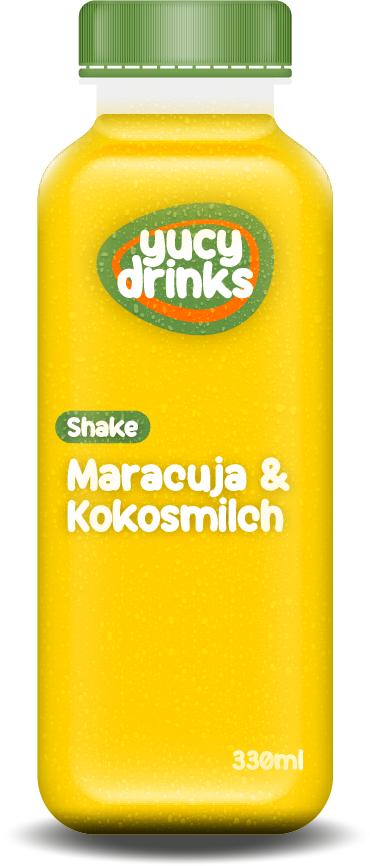 Flasche mit Maracuja & Kokosmilch Shake