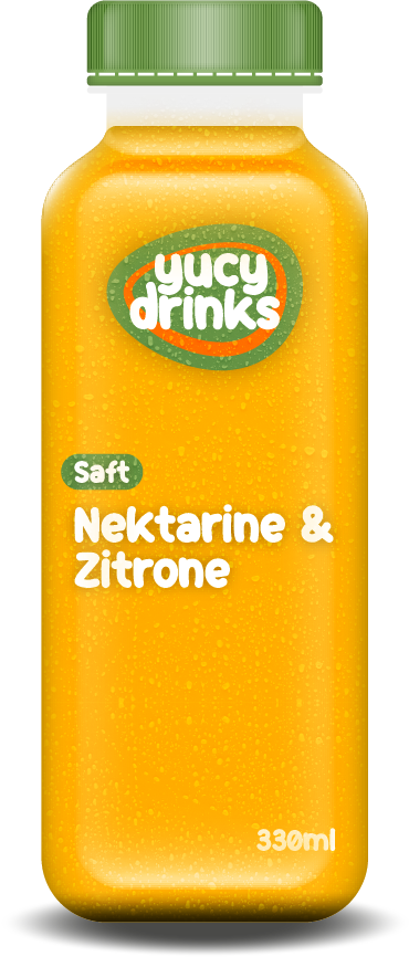 Flasche mit Nektarine & Zitrone Saft