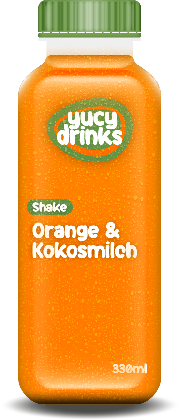 Flasche mit Orange & Kokosmilch Shake