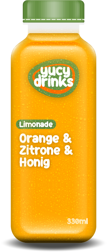 Flasche mit Orange & Zitrone & Honig Limonade