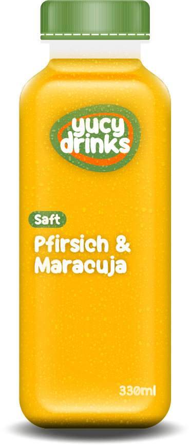 Flasche mit Pfirsich & Maracuja Saft