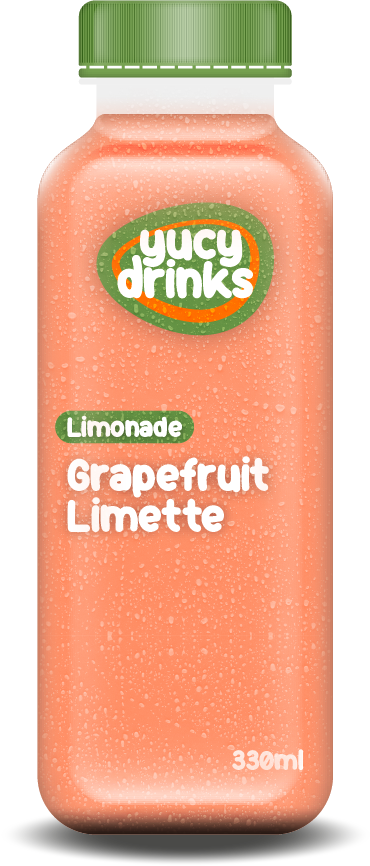 Flasche mit Grapefruit & Limette Limonade