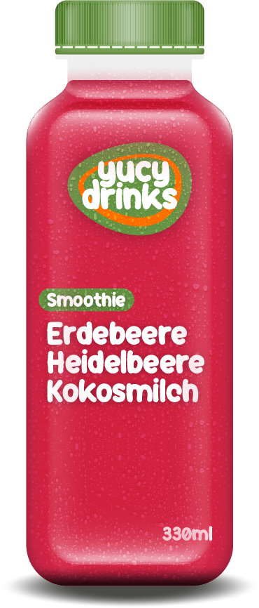Flasche mit Erdbeere & Heidelbeere & Kokosmilch Smoothie