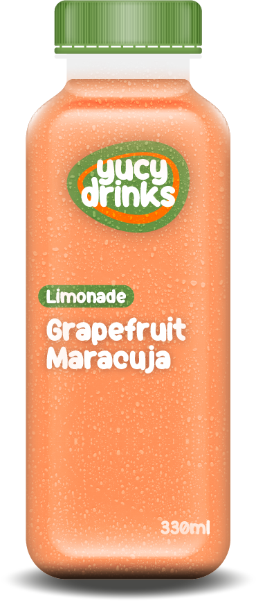 Flasche mit Grapefruit & Maracuja Limonade