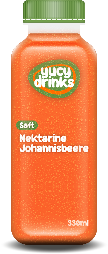 Flasche mit Nektarine & Johannisbeere Saft