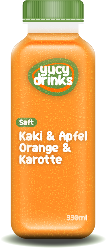 Flasche mit Kaki & Apfel & Orange & Karotte Saft